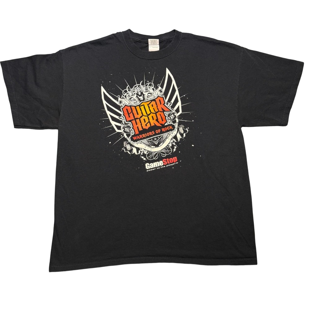 Vintage Guitar Hero Warriors of Rock GameStop Promo T-Shirt Black XL
